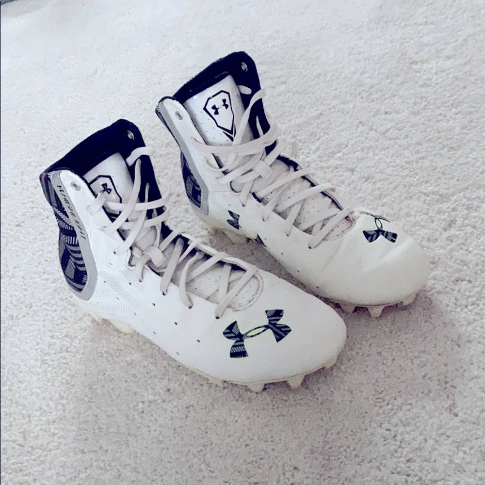 Under Armor (highlight) high top cleats (size 8)